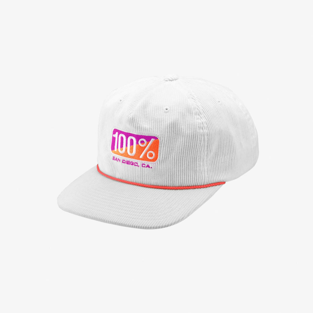 100% RETRO Snapback Hat White OSFM