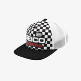 100% INDY Trucker Hat GEICO-HONDA Black-White OSFM