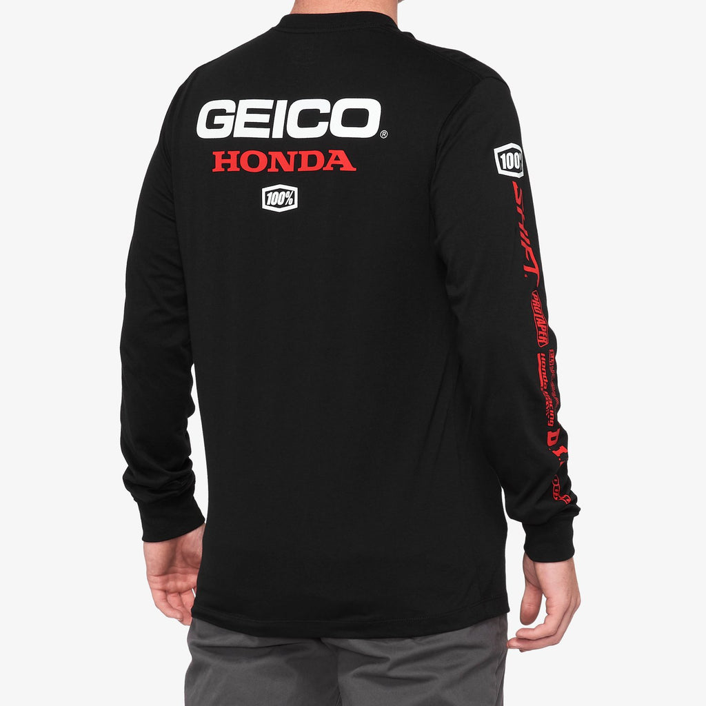 100% RACEDAY Long Sleeve T-shirt GEICO-HOND-100% Black