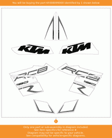 KTM DECAL KIT RC8 R BLACK 2011