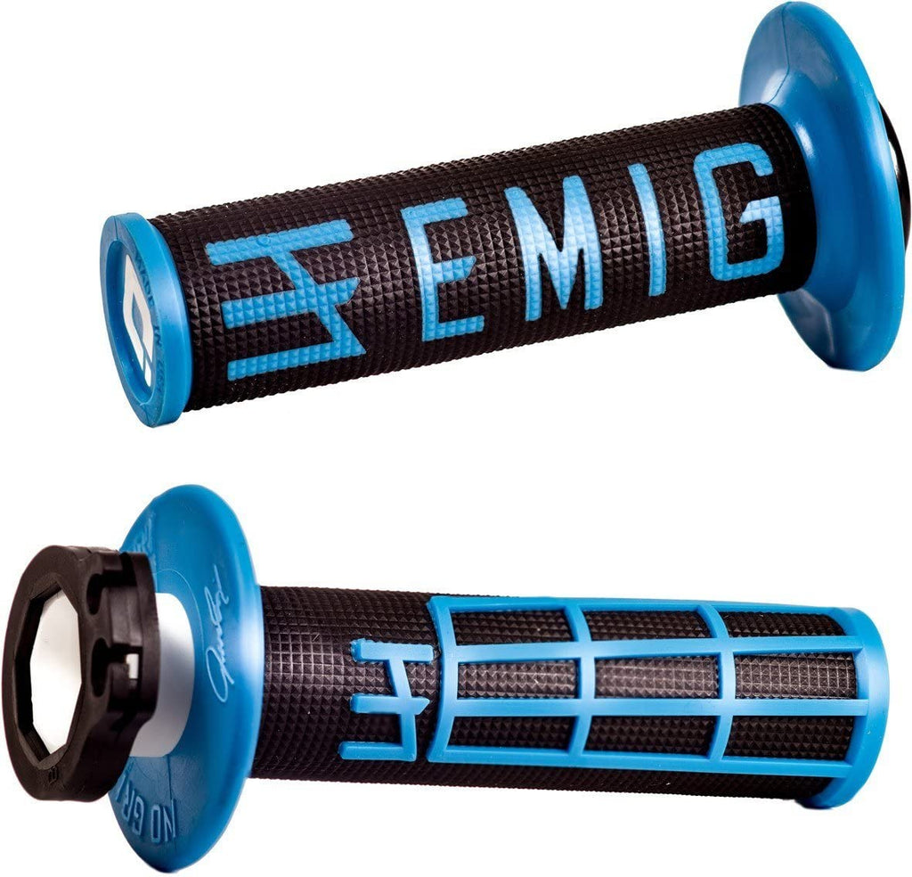 ODI MX LOCK-ON V2 EMIG 4 STRK BLK-BLUE