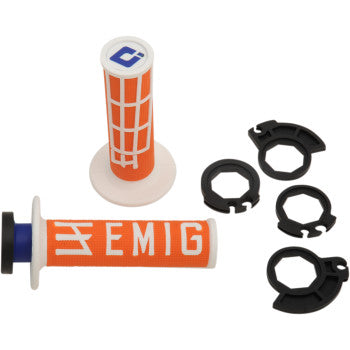 ODI Emig Racing V2 Lock-On Grips Orange-White