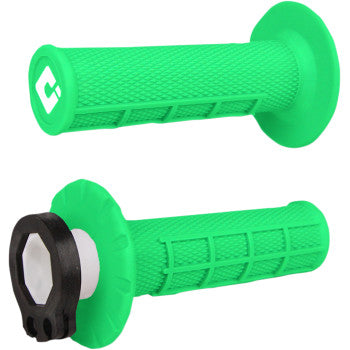 ODI V2 Waffle Lock-On Grips Fluorescent Green