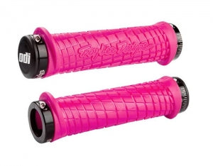 ODI TROY LEE LOCK-ON PWC GRIPS, 130MM, W- FLANGE - PINK